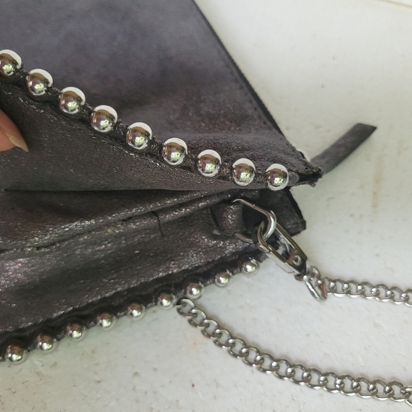 ZARA Gray STUDDED CROSSBODY WALLET BAG - STYLISH - Pockets - Picture 4 of 7